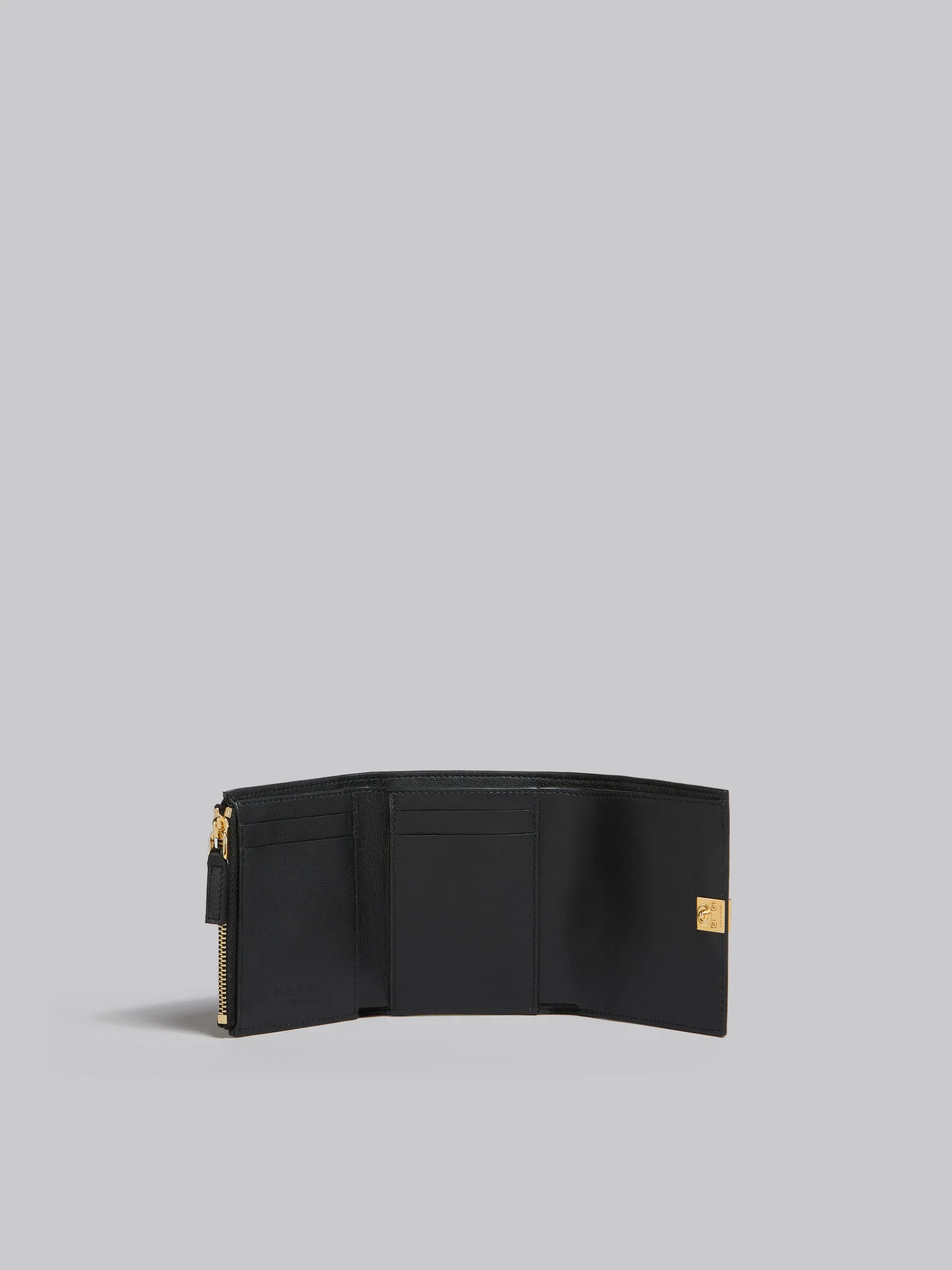 Wallets & Small Leather Goods>Marni Leather Trifold Prisma Wallet BLACK