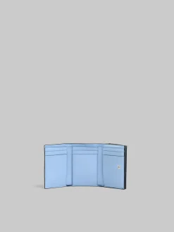 Wallets & Small Leather Goods>Marni Leather Trifold Wallet With Raised Logo BLACK