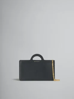 Wallets & Small Leather Goods>Marni Leather Tropicalia Long Wallet With Chain Strap BLACK
