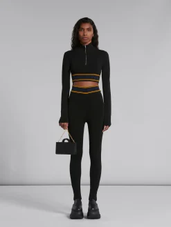 Wallets & Small Leather Goods>Marni Leather Tropicalia Long Wallet With Chain Strap BLACK