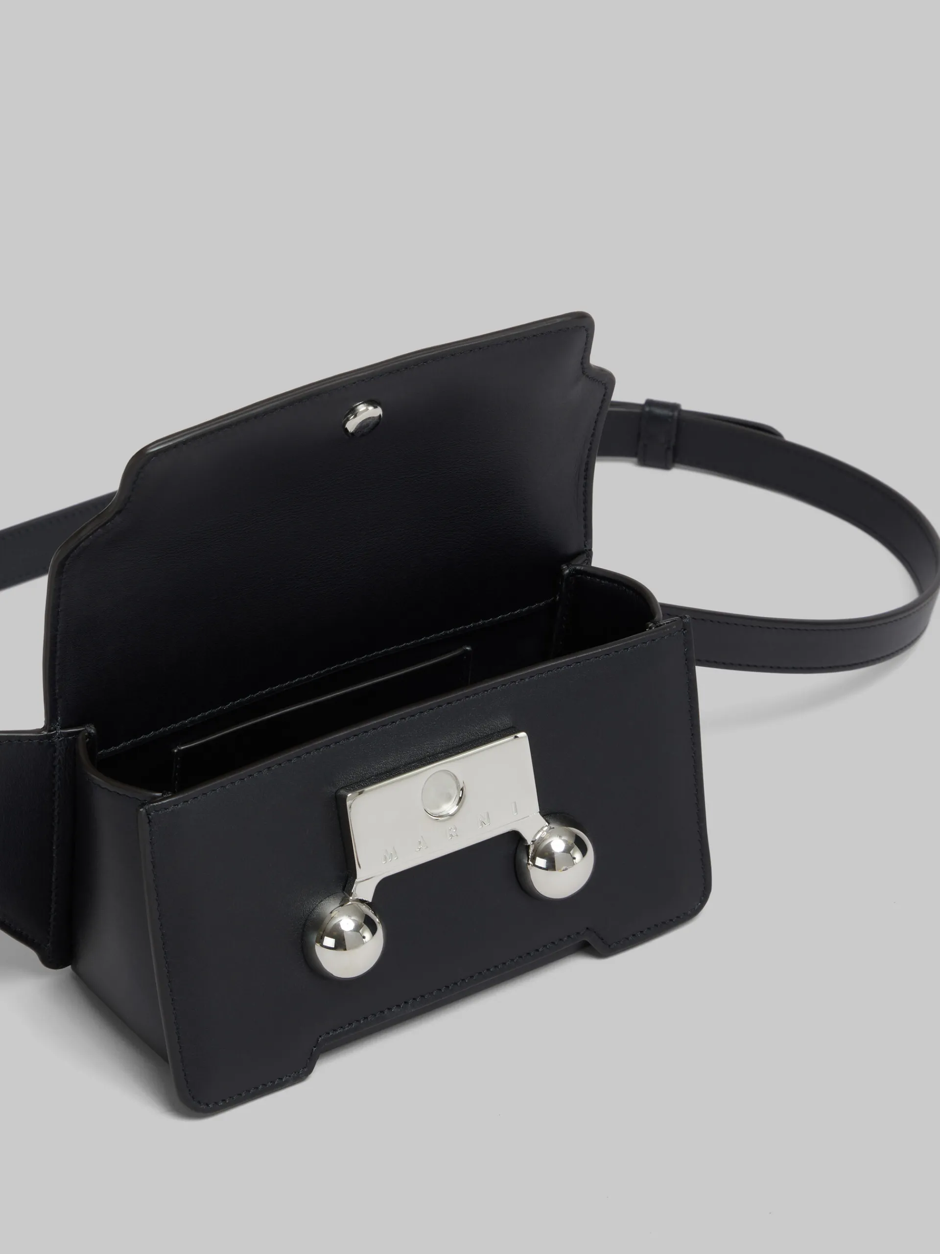 Trunkaroo Bag | Belt Bags>Marni Leather Trunkaroo Crossbody Bag BLACK