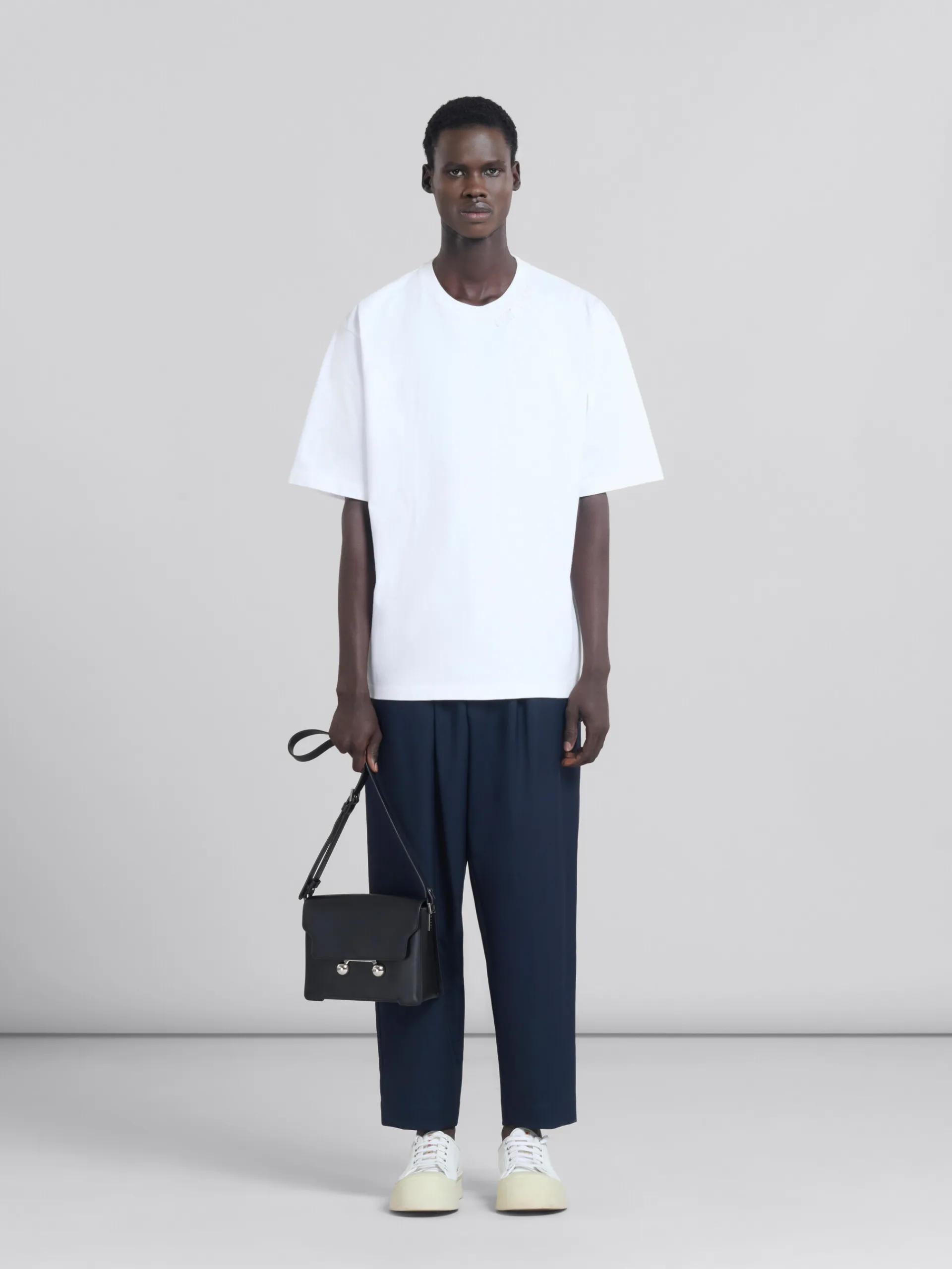 Trunkaroo Bag | Crossbody Bags>Marni Leather Trunkaroo Medium Shoulder Bag BLACK