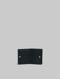 Wallets & Small Leather Goods>Marni Leather Zip-around Bifold Wallet With Mending BLACK