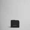Wallets & Small Leather Goods>Marni Leather Zip-around Wallet With Mending BLACK