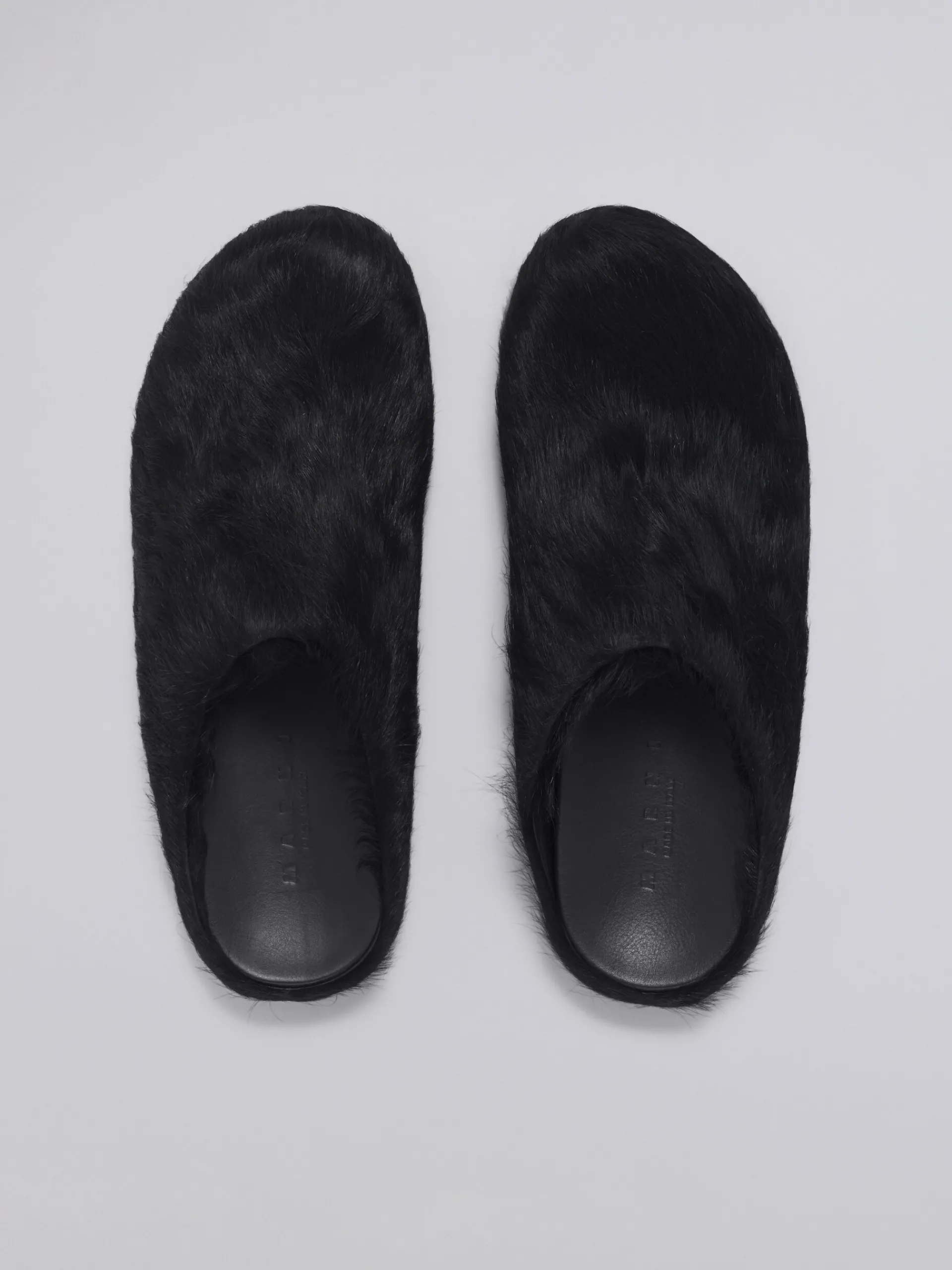 Flats | Fussbett>Marni Long Hair Calfskin Fussbett Sabot BLACK