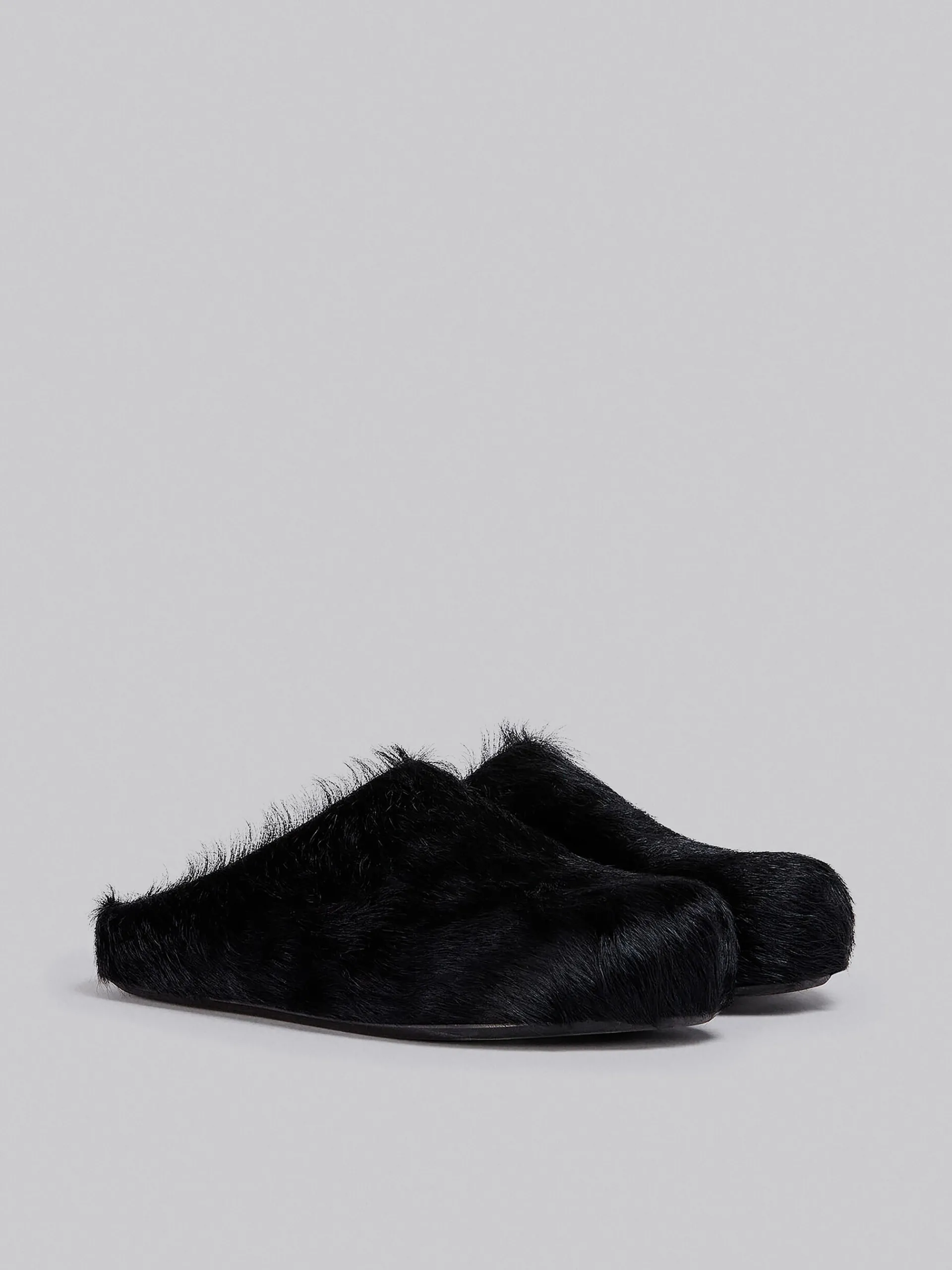 Fussbett Sabot>Marni Long Haircalfskin Fussbett Sabot BLACK