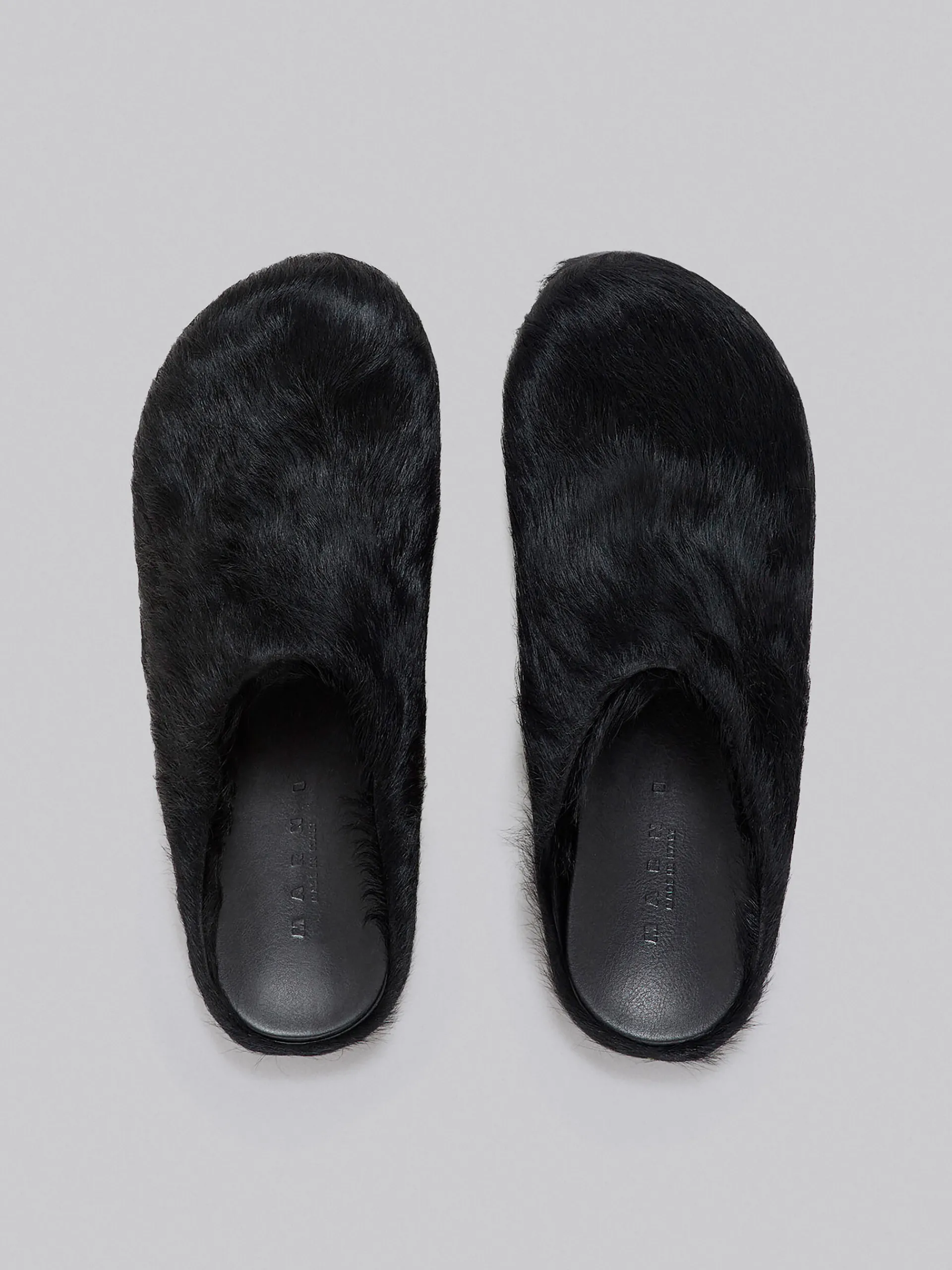 Fussbett Sabot>Marni Long Haircalfskin Fussbett Sabot BLACK