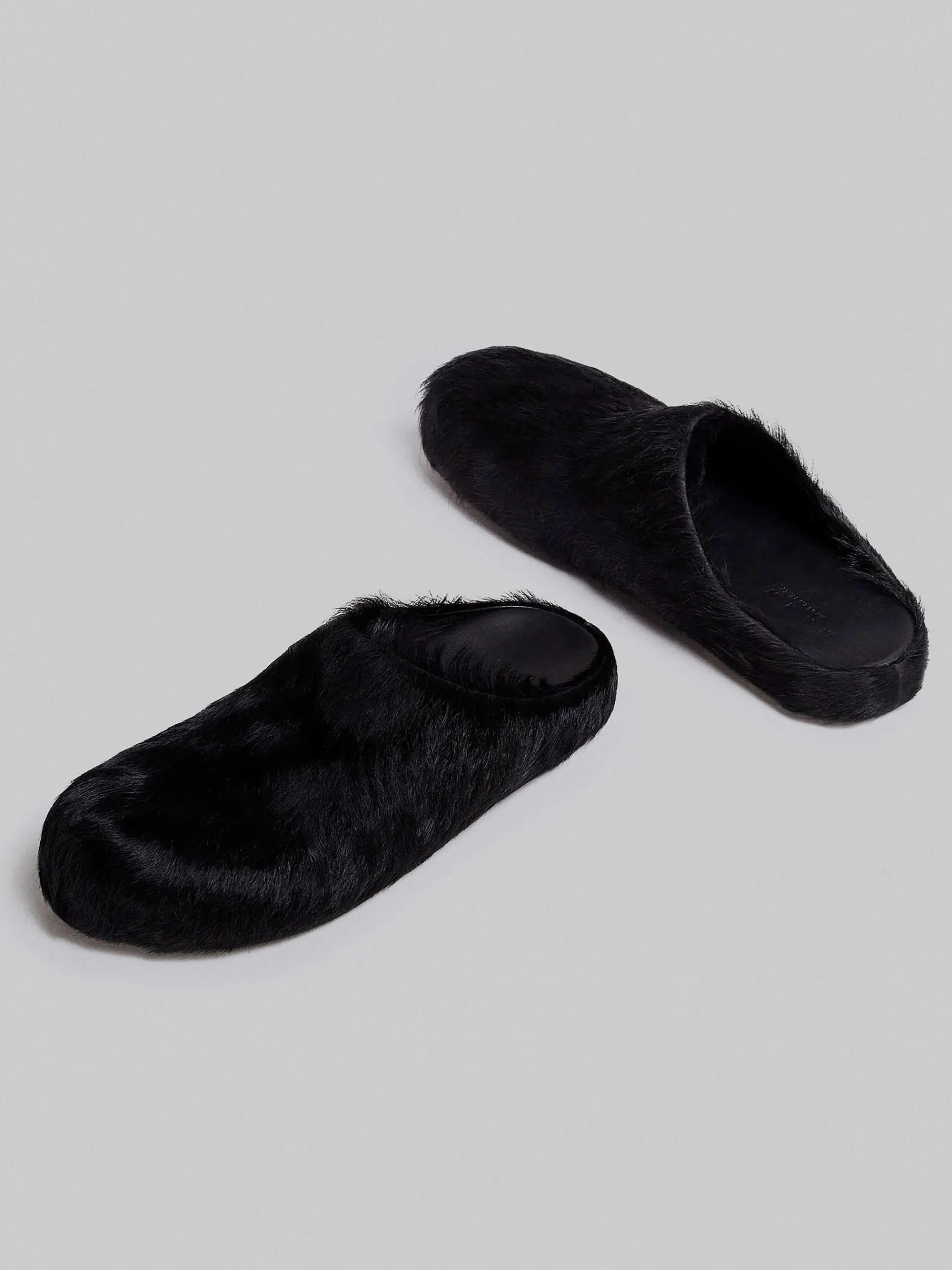 Fussbett Sabot>Marni Long Haircalfskin Fussbett Sabot BLACK