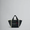 Tote Bags>Marni Black Macramé Sillo Small Shopper BLACK/IVORY/BLACK