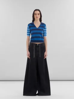Denim | Pants>Marni Marble Denim Wide-leg Jeans BLACK