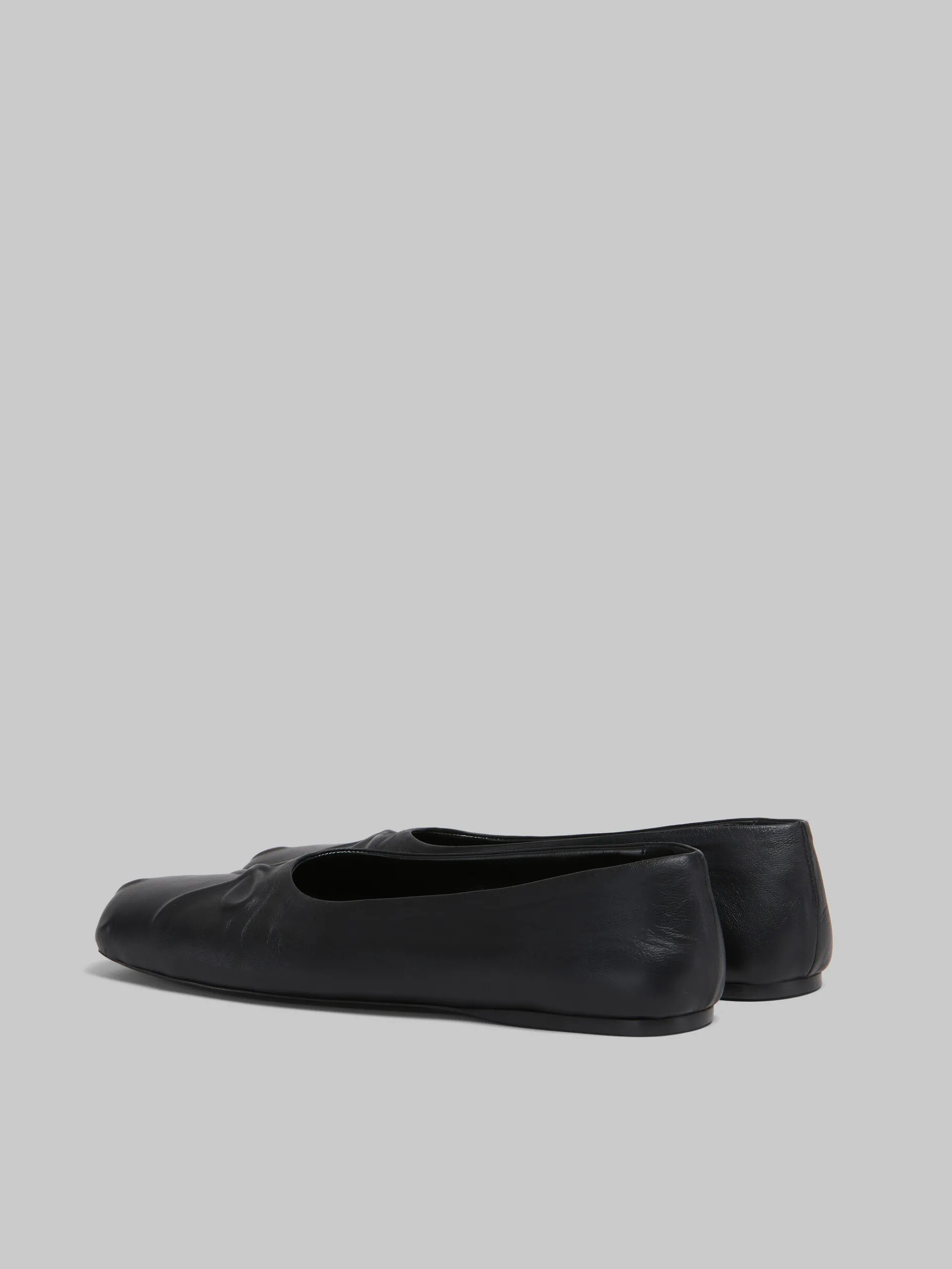 Flats>Marni Nappa Leather Seamless Little Bow Ballet Flat BLACK