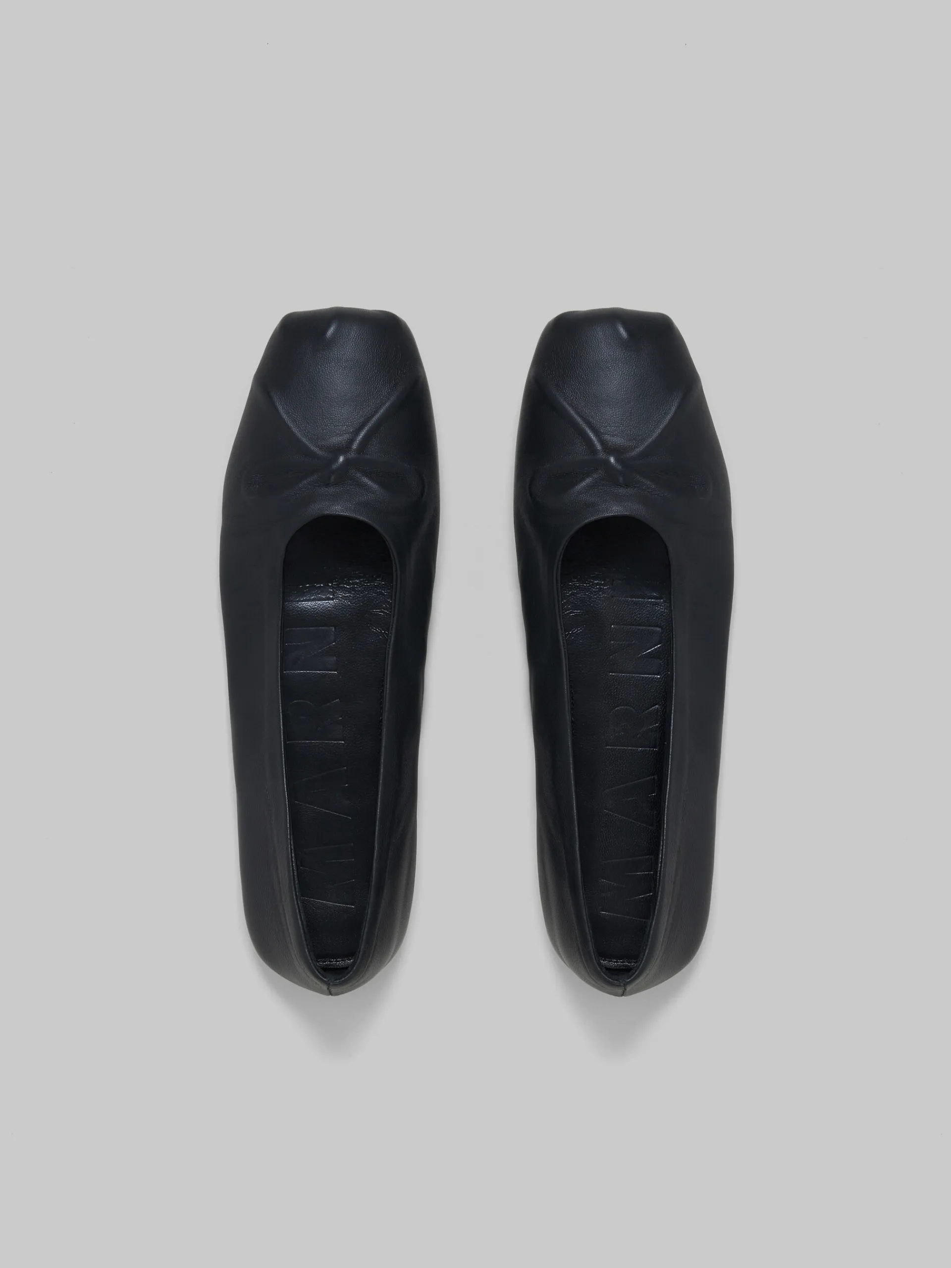 Flats>Marni Nappa Leather Seamless Little Bow Ballet Flat BLACK
