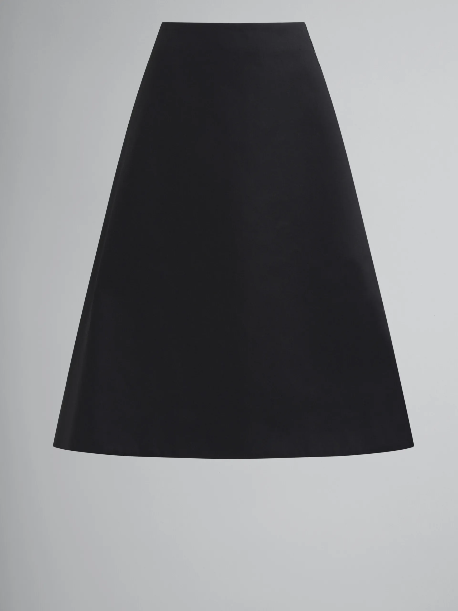 Skirts>Marni Organic Cotton Satin Flared Skirt BLACK