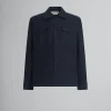 Tops & T-Shirts>Marni Organic Cotton Satin Shirt BLACK