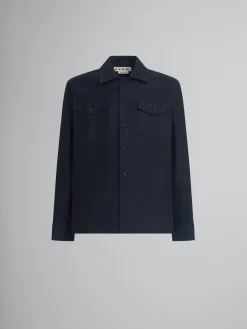 Tops & T-Shirts>Marni Organic Cotton Satin Shirt BLACK