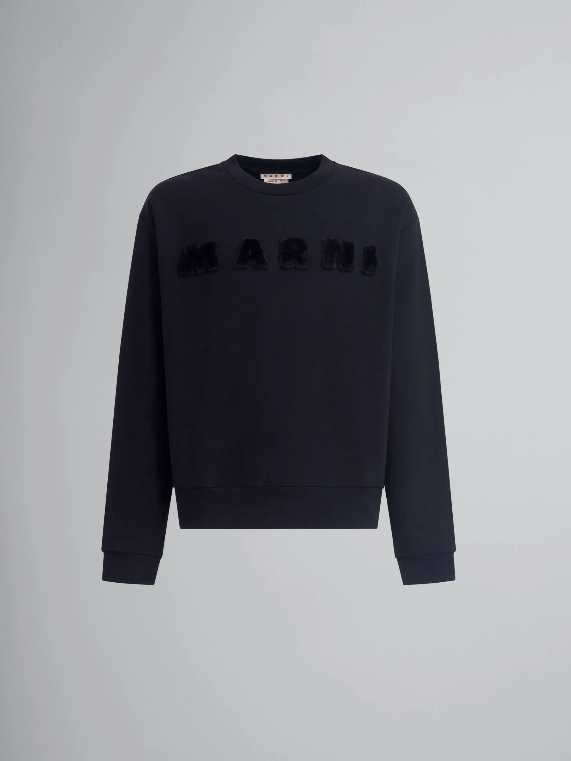 Tops & T-Shirts | Sweatshirts>Marni Black Organic Cotton Sweatshirt With Logo NERO
