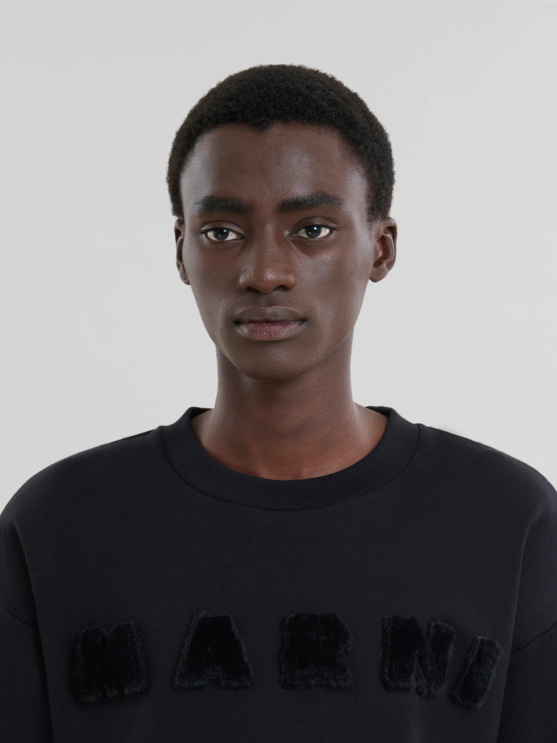 Tops & T-Shirts | Sweatshirts>Marni Black Organic Cotton Sweatshirt With Logo NERO