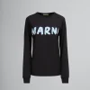Tops & T-Shirts>Marni Organic Cotton T-shirt With Logo BLACK