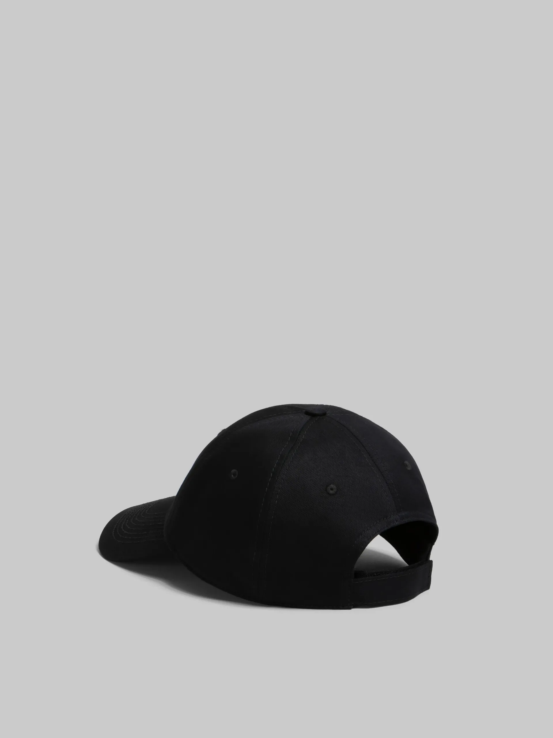 Hats>Marni Organic Gabardine Baseball Cap With Embroidered Logo BLACK