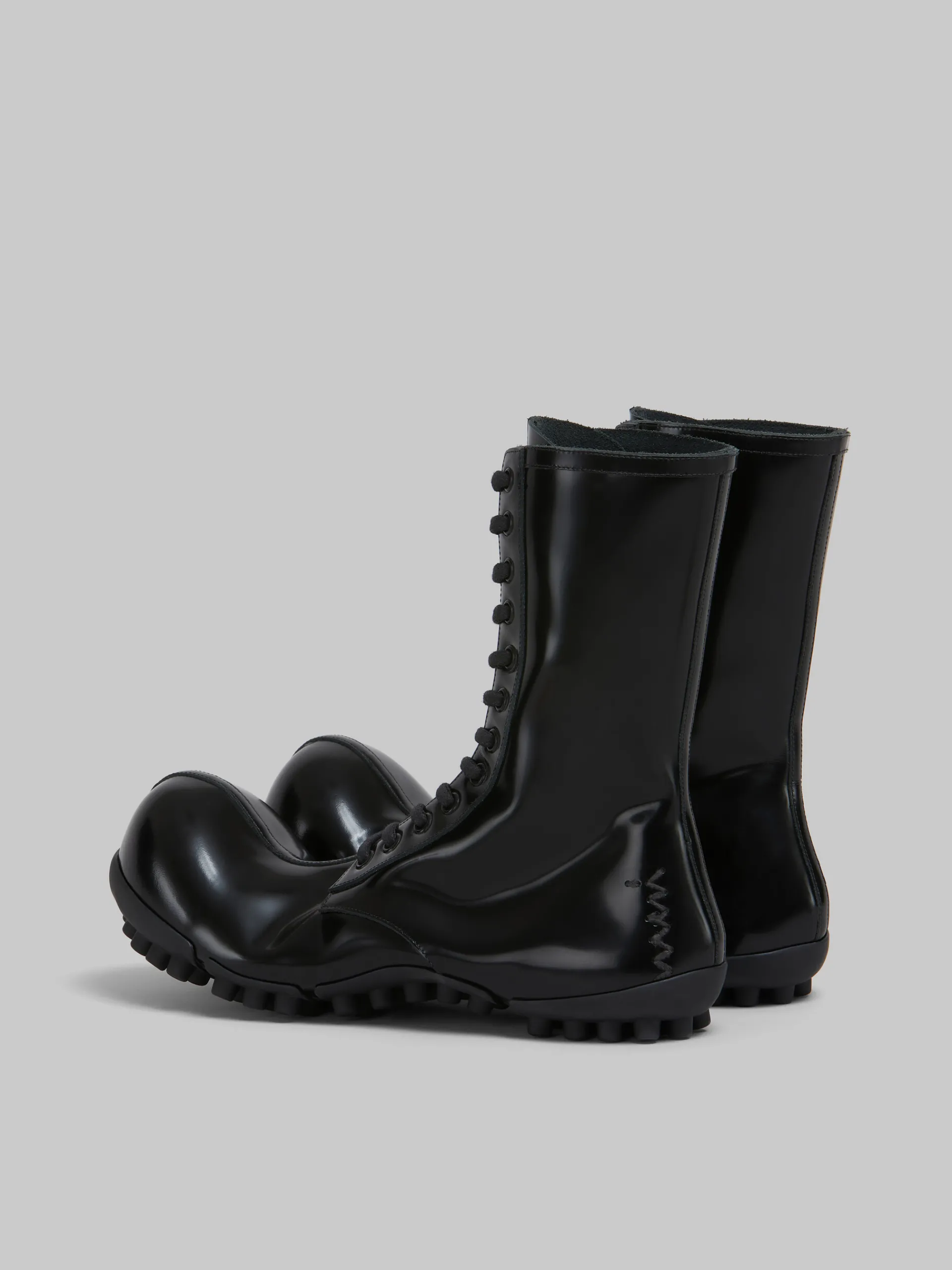 Boots>Marni Patent Leather Wave Boot BLACK