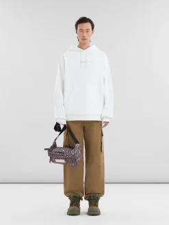 Belt Bags>Marni Puff Belt Bag With Scribble Print BLACK