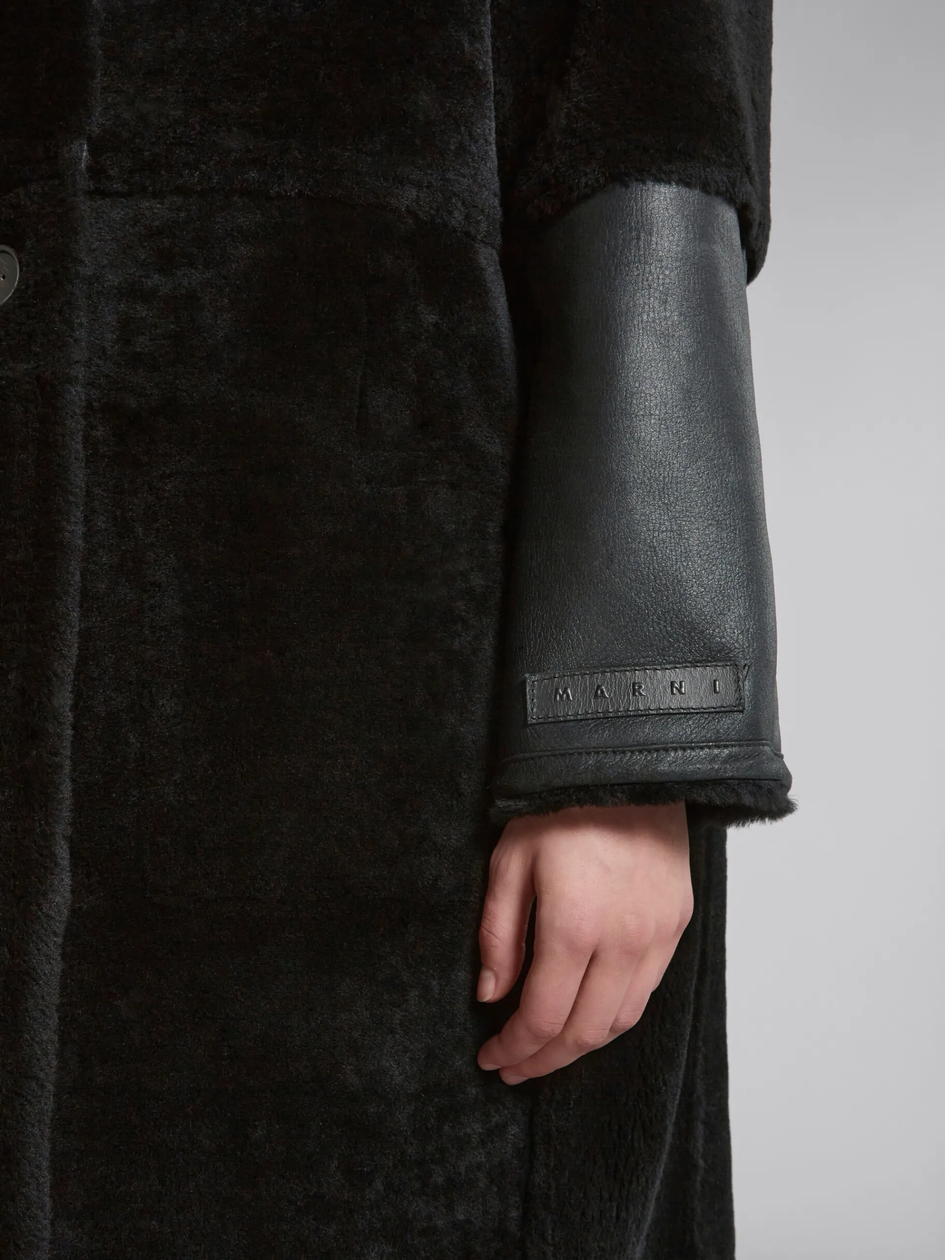 Coats & Jackets>Marni Reversible Shearling Coat BLACK