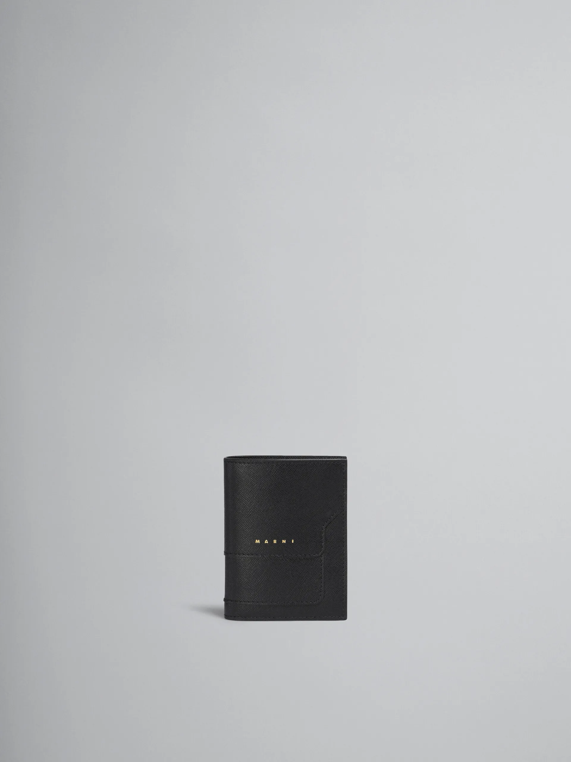 Wallets & Small Leather Goods>Marni Saffiano Leather Bi-fold Wallet BLACK