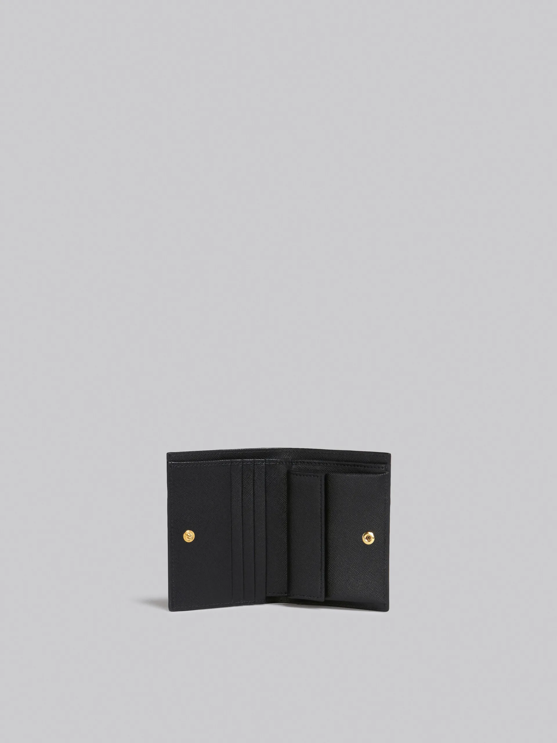 Wallets & Small Leather Goods>Marni Saffiano Leather Bi-fold Wallet BLACK