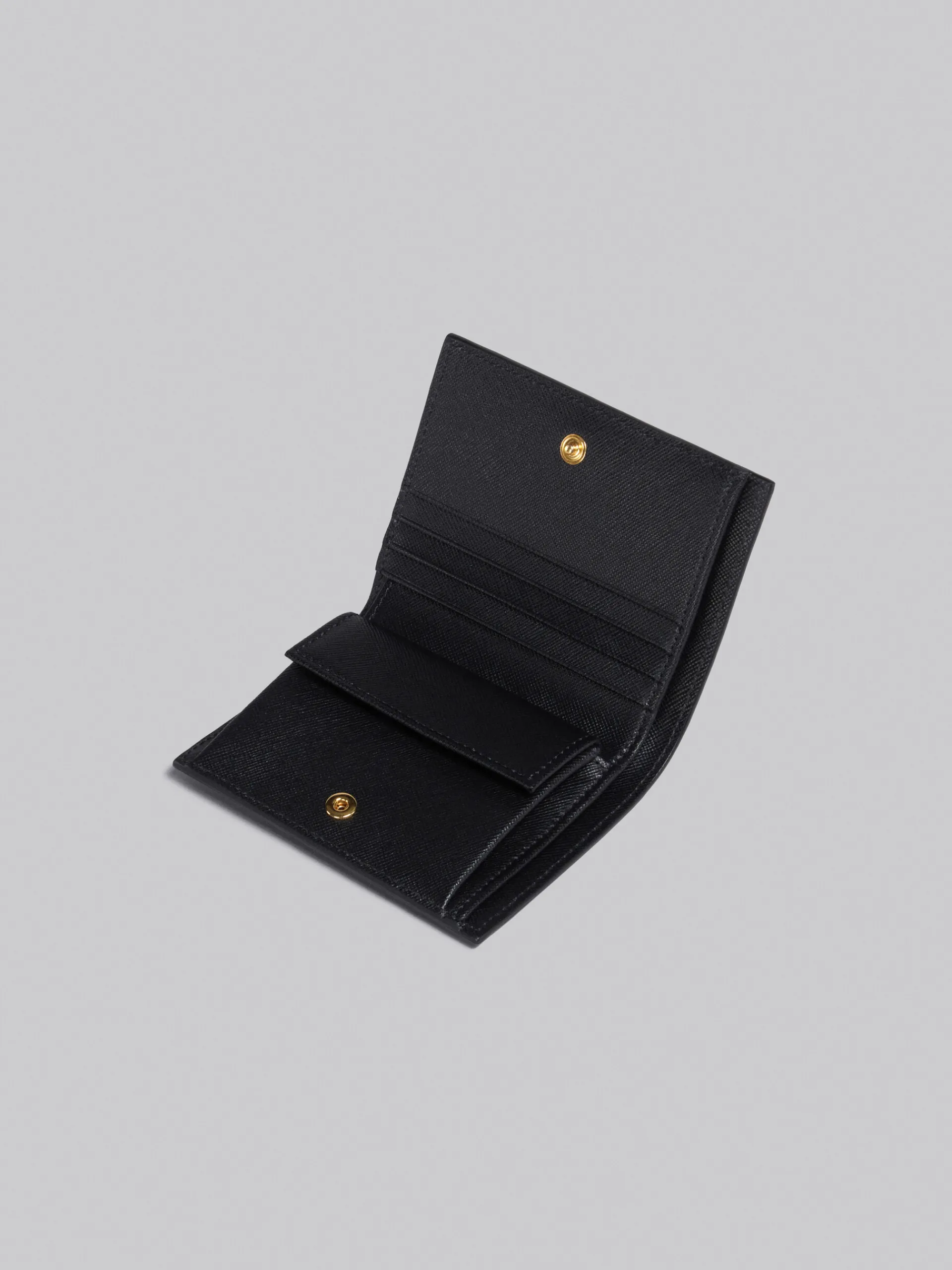 Wallets & Small Leather Goods>Marni Saffiano Leather Bi-fold Wallet BLACK