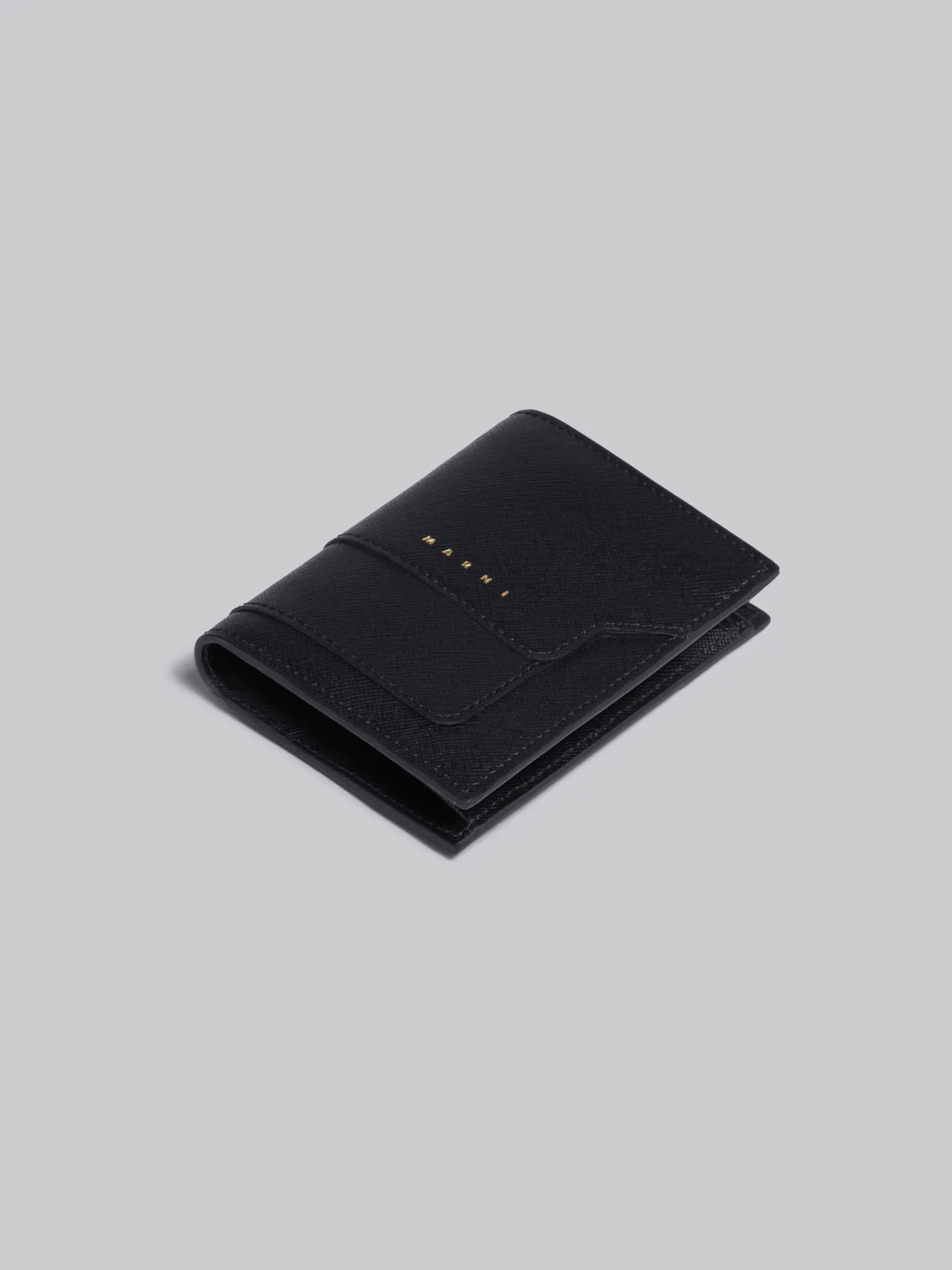 Wallets & Small Leather Goods>Marni Saffiano Leather Bi-fold Wallet BLACK
