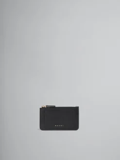 Wallets & Small Leather Goods>Marni Saffiano Leather Card Case BLACK