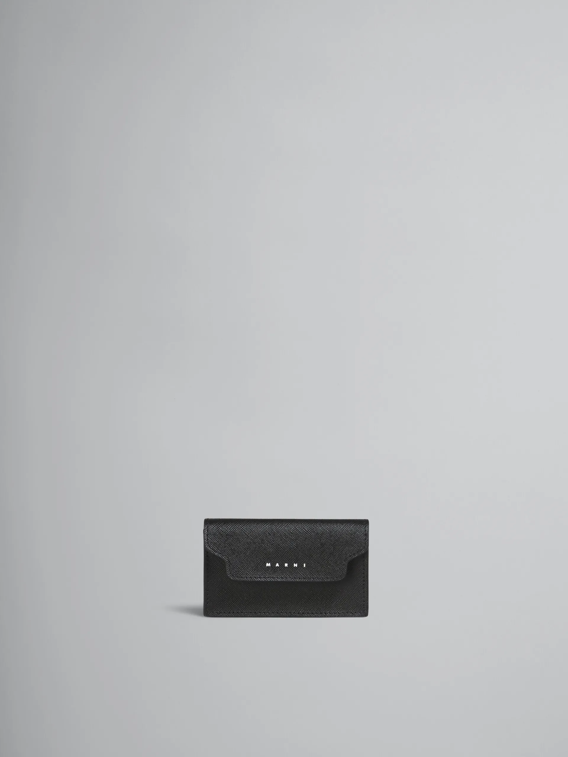 Wallets & Small Leather Goods>Marni Saffiano Leather Zip-around Card Case BLACK