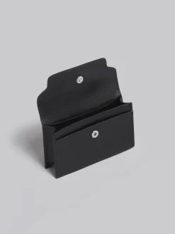 Wallets & Small Leather Goods>Marni Saffiano Leather Zip-around Card Case BLACK