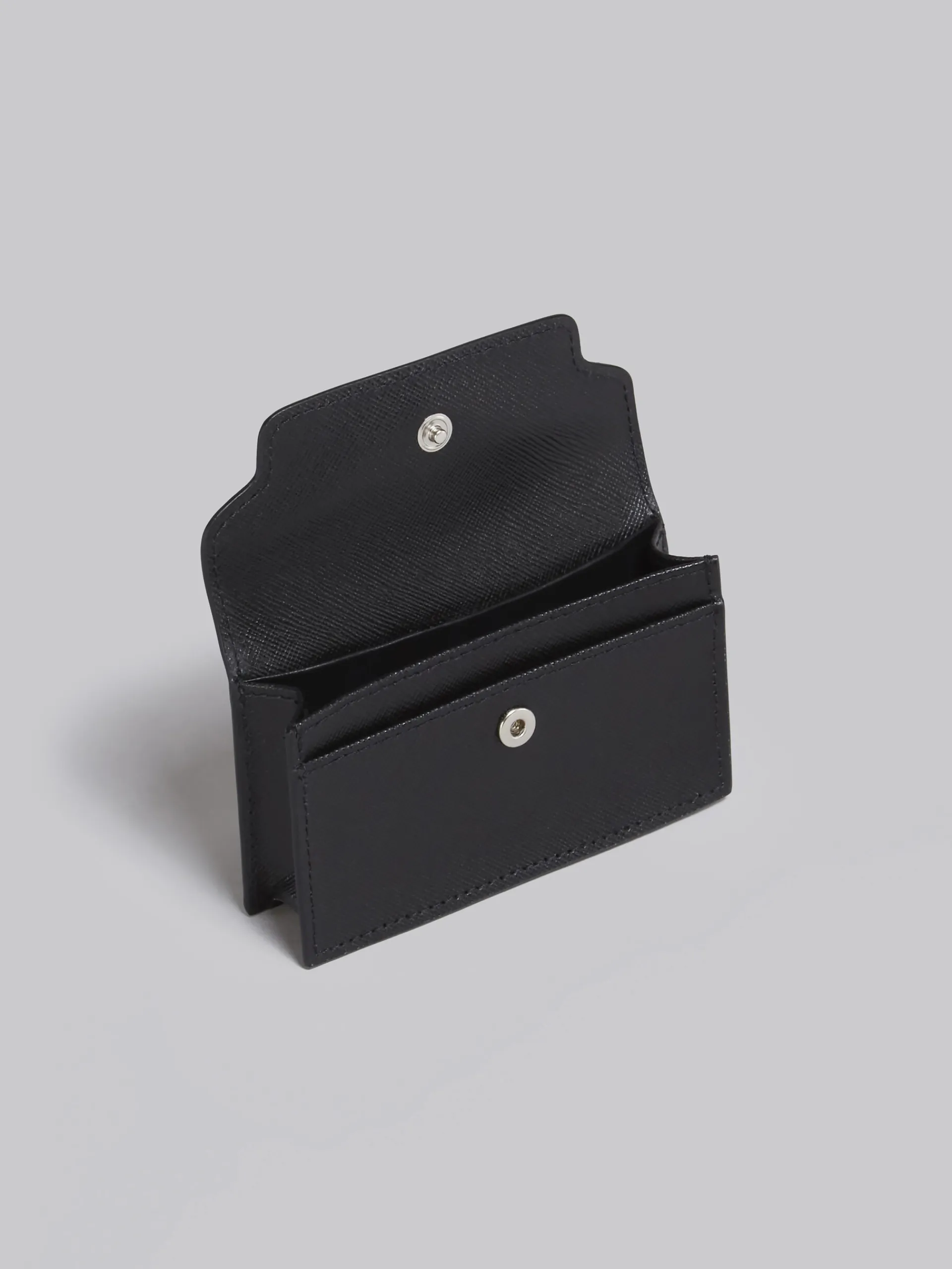 Wallets & Small Leather Goods>Marni Saffiano Leather Zip-around Card Case BLACK