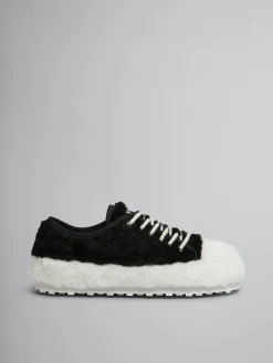 Sneakers>Marni Black Teddy Tennis Sneaker LILY WHITE/BLACK