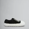 Sneakers>Marni Black Teddy Tennis Sneaker LILY WHITE/BLACK