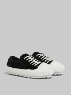 Sneakers>Marni Black Teddy Tennis Sneaker LILY WHITE/BLACK