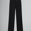 Pants>Marni Tropical Wool Trousers With Satin Stripes BLACK