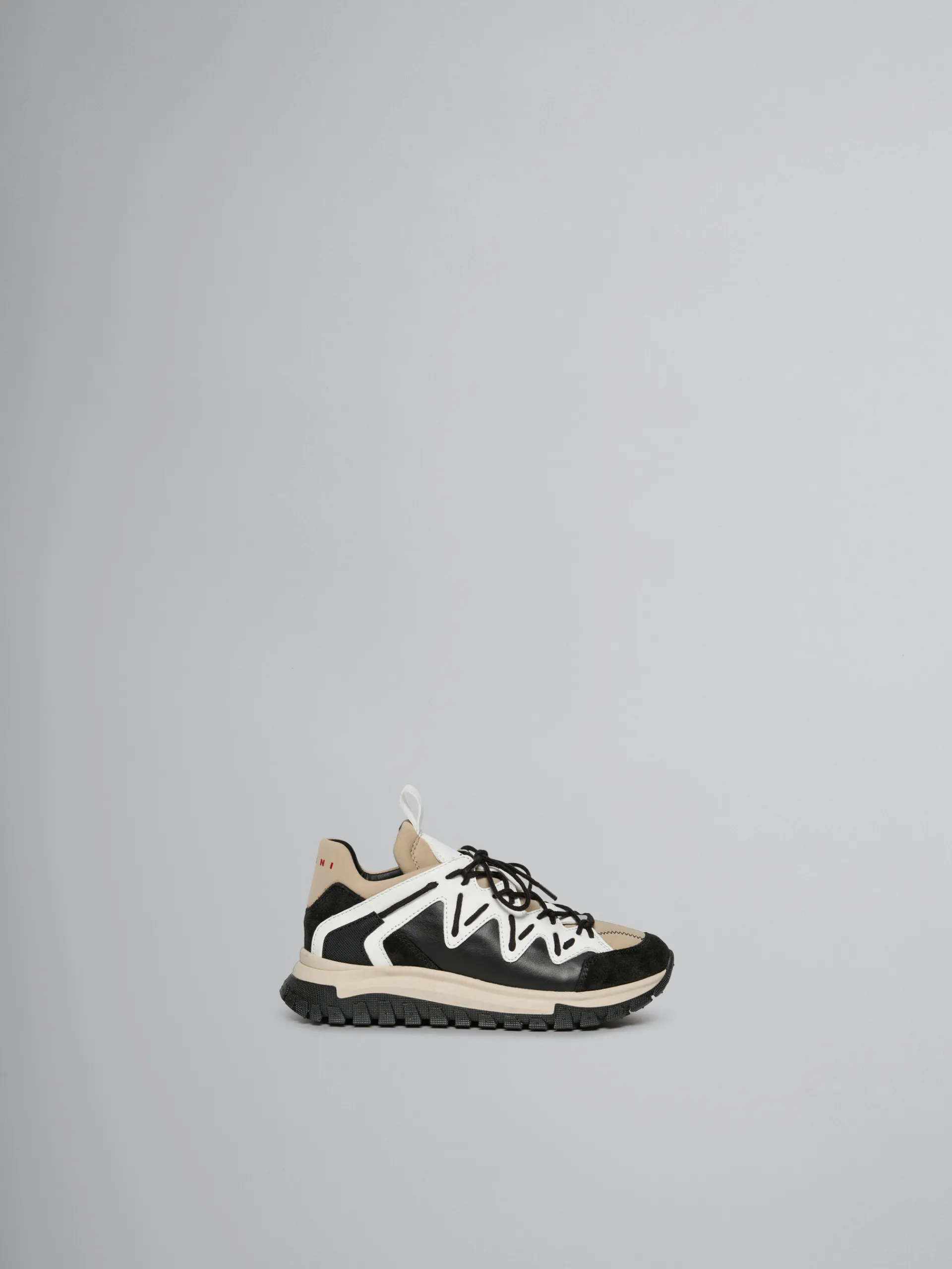 Kids>Marni Black, White And Beige Running Sneaker BLACK/BEIGE/WHITE