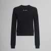 Knitwear>Marni Wool And Cashmere Crewneck With Logo BLACK