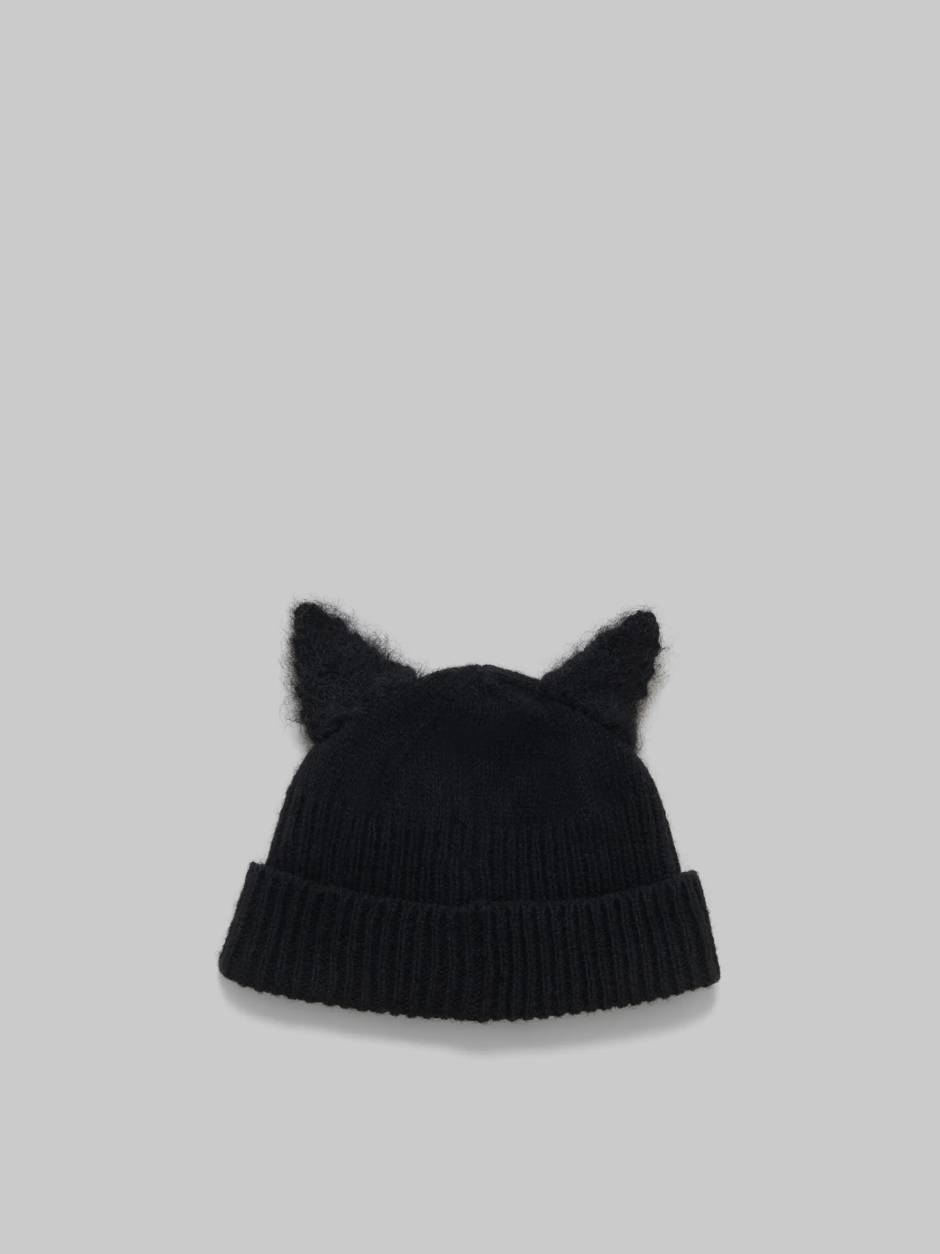 Hats | Hats>Marni Wool Beanie With Mohair Ears BLACK