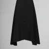 Skirts>Marni Wool Skirt With Asymmetric Hem BLACK