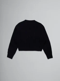 Kids>Marni Wool-blend Cardigan With Stars BLACK