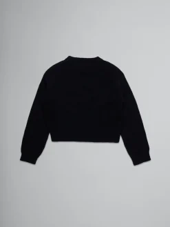 Kids>Marni Wool-blend Pullover With Inlaid Logo BLACK