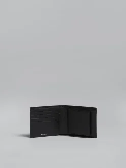 Wallets & Small Leather Goods>Marni Blue And Black Saffiano Leather Bi-fold Wallet BLACK/BLUBLACK