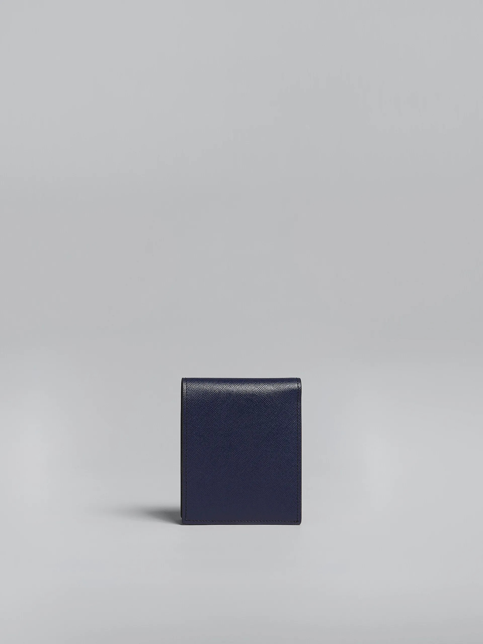 Wallets & Small Leather Goods>Marni Blue And Black Saffiano Leather Bi-fold Wallet BLACK/BLUBLACK