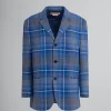 Matching Sets | Coats & Jackets>Marni Blue Checked Virgin Wool Oversized Jacket MAZARINEBLUE