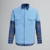 Matching Sets | Tops & T-Shirts>Marni Blue Checked Wool Multi-garment Shirt MAZARINEBLUE