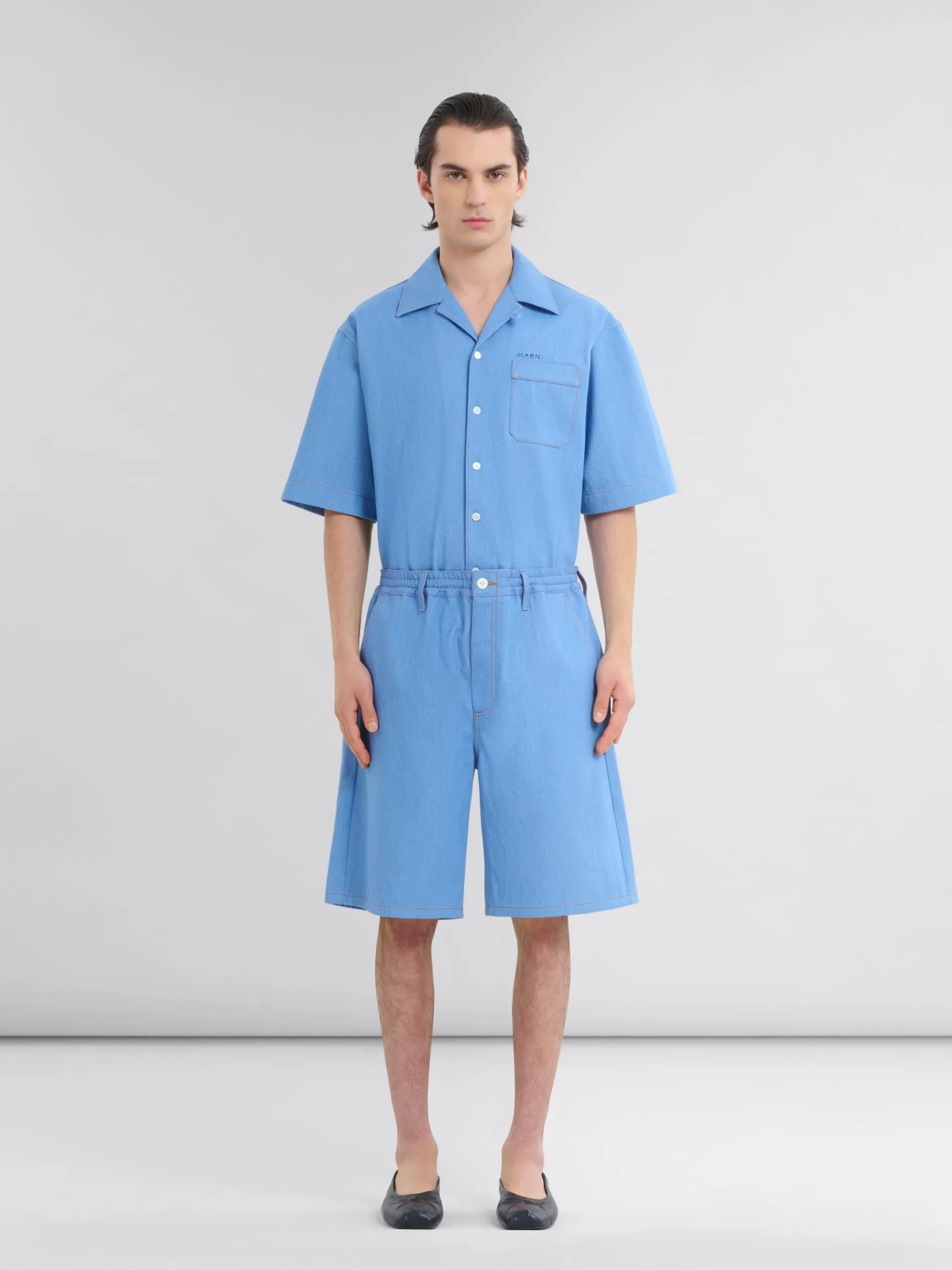 Denim | Pants>Marni Blue Denim Boxer Shorts AZURE