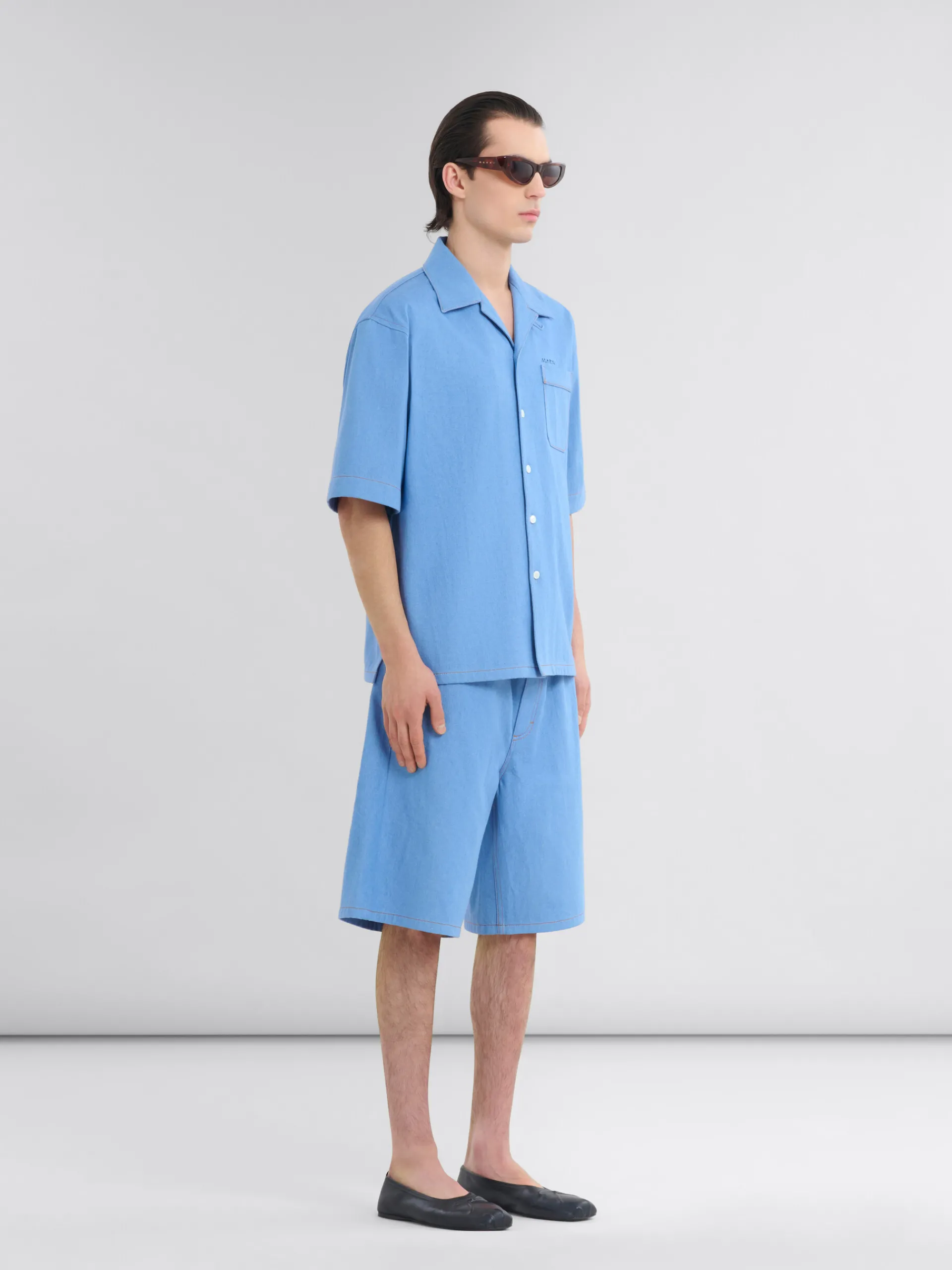 Denim | Pants>Marni Blue Denim Boxer Shorts AZURE